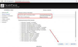 Указываю каталог корня файлов TeamPass для работы Web-сервиса Apache2