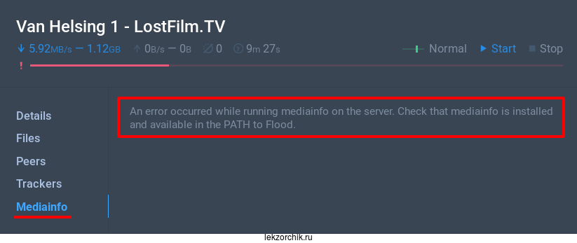 Ошибка просмотра информации о torrent файле в Web-сервисе rTorrent