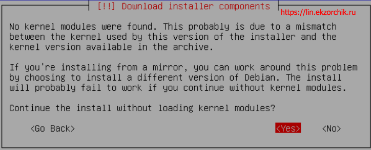 No kernel modules were found