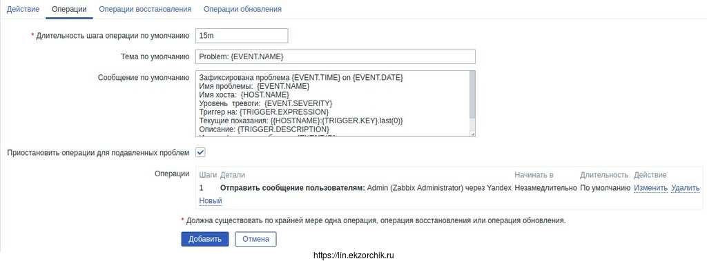 Итог оповещения о проблеме