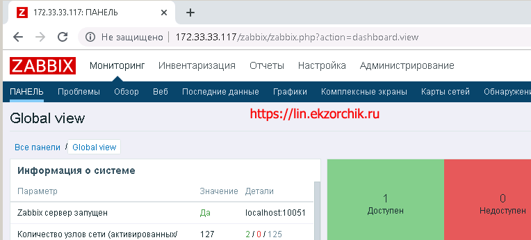 Доступ по алиасу http://IP&DNS/zabbix отрабатывает