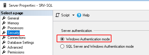 Сейчас у менять только Windows аутентификация