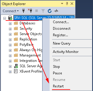 Перезапускаю SQL Server