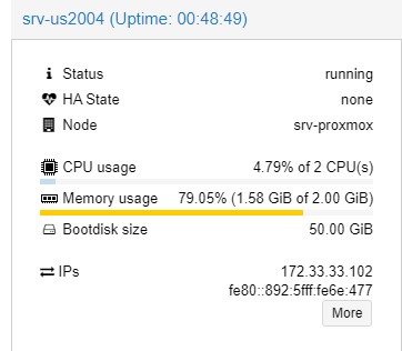 Информация об IP-адресе виртуальной машины на Proxmox 6.4.4