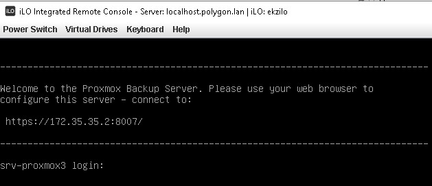 После перезагрузки, сервер HP MicroServer Gen8 с установленным Proxmox Backup Server готов к взаимодействию