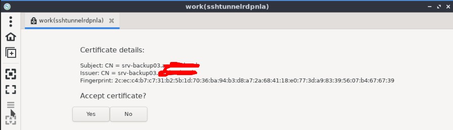 Принимаю сертификат удаленной системе к которой подключаюсь