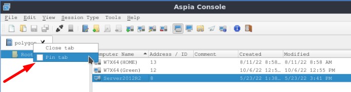 Закрепляю адресную книгу (polygon.aab) в Aspia Console