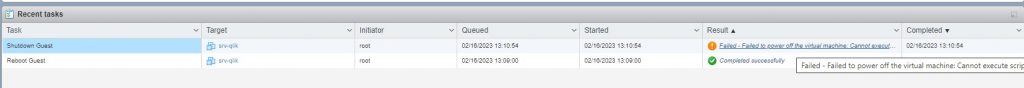 Не выключается VM через ESXi 7 консоль