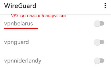 Импортированные настройки подключения к VPS системе в Беларуссии
