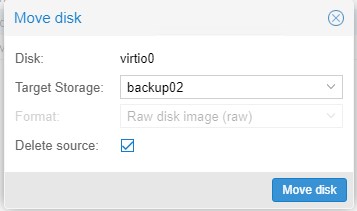 Выделяю диск и нажимаю Move Disk