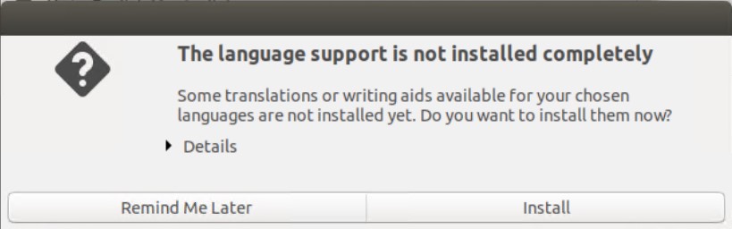 Перехожу в Manage Installed Languages и на возникающее окно нажимаю Remind Me Later