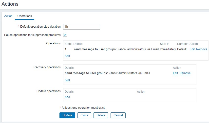Итого вкладка Operations принимает вид: