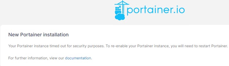 Пароль задан, нужено перезапустить экземпляр Portainer.