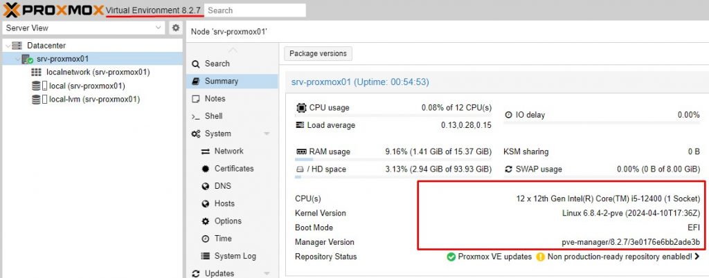 Обновление Proxmox с 8.2-2 до 8.2-7 выполнено успешно.