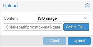 Загружаю proxmox-mail-gateway 8.1 на Proxmox (Local).
