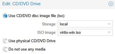 Подключаю образ virtio-win.iso как CD/DVD Drive для виртуальной машины Windows.