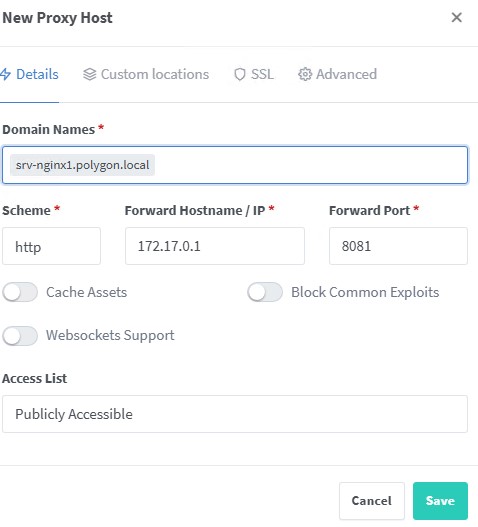 Создаю настройки перенаправления при обращении на Domain Name