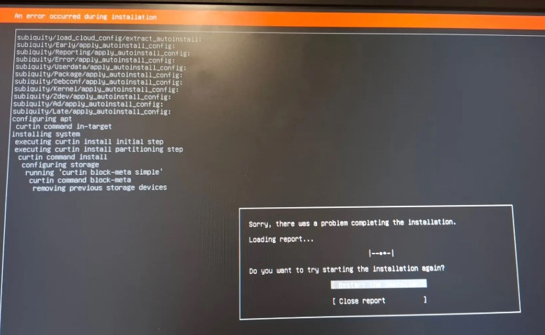 Почему-то крашится установка с образа ubuntu-24.04.3-live-server-amd64.iso вот так.