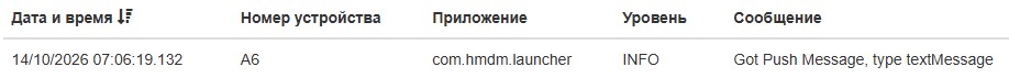 В журналах по устройству Galaxy A6 есть строка на этот счет: "Got Push Message, type textMessage"